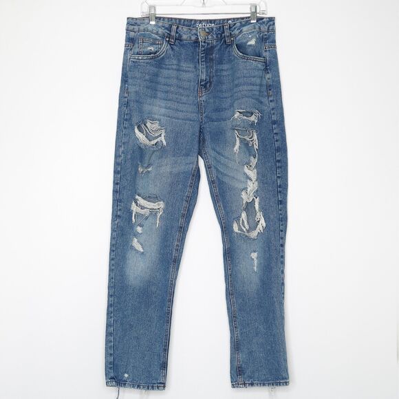 Refuge Denim Womens Jeans Size 9 Mom Relaxed High‎ Rise Distressed Skinny - Picture 1 of 12